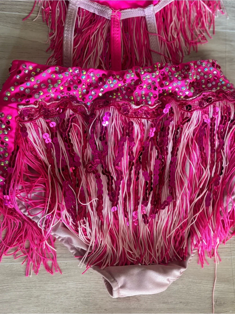 Glamour Pink Fringe Costume CXL